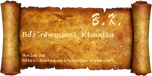 Bánhegyesi Klaudia névjegykártya