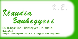 klaudia banhegyesi business card